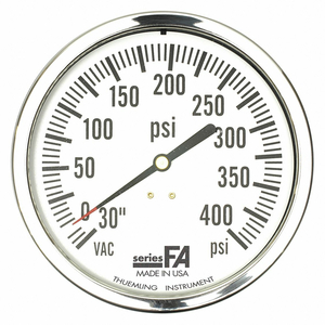 COMPOUND GAUGE 0 TO 400 PSI 4-1/2 DIAL by Thuemling Instrument Group