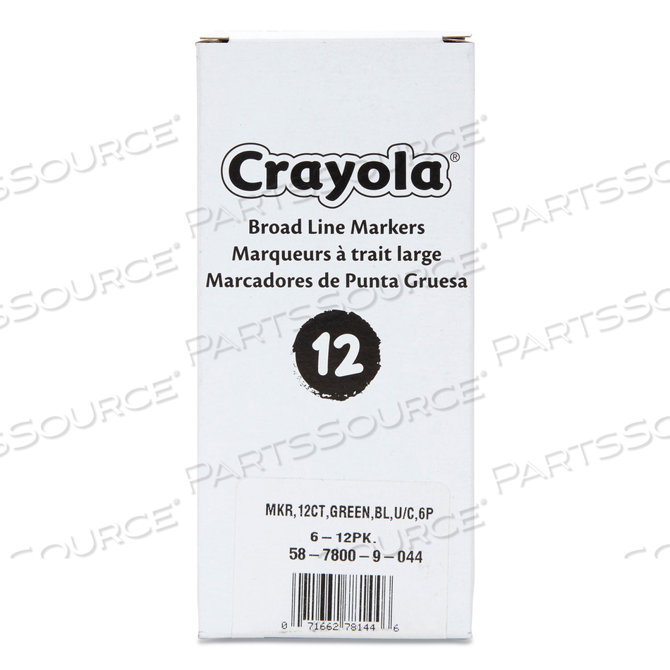 BROAD LINE WASHABLE MARKERS, BROAD BULLET TIP, GREEN by Crayola