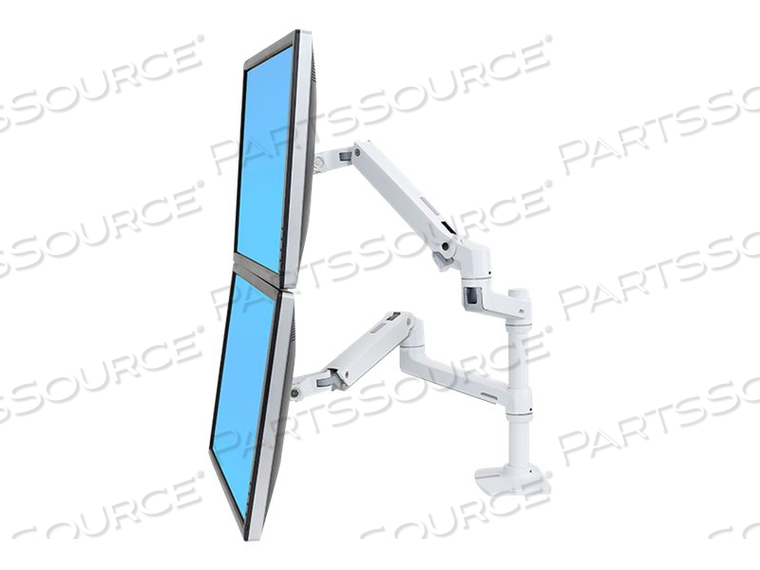 ERGOTRON LX DUAL STACKING ARM (WHITE).FULLY ADJUSTABLE SIDE-BY-SIDE MONITOR CONF by Ergotron, Inc.
