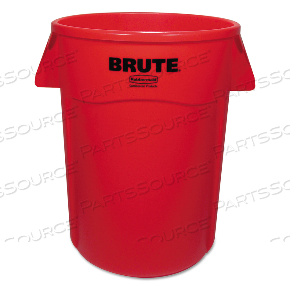 VENTED ROUND BRUTE CONTAINER, 44 GAL, PLASTIC, RED by Rubbermaid Medical Division