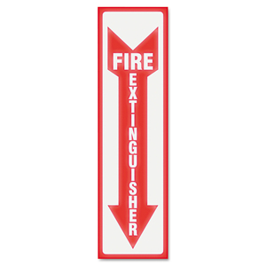 GLOW IN THE DARK SIGN, 4 X 13, RED GLOW, FIRE EXTINGUISHER by HeadLine Sign