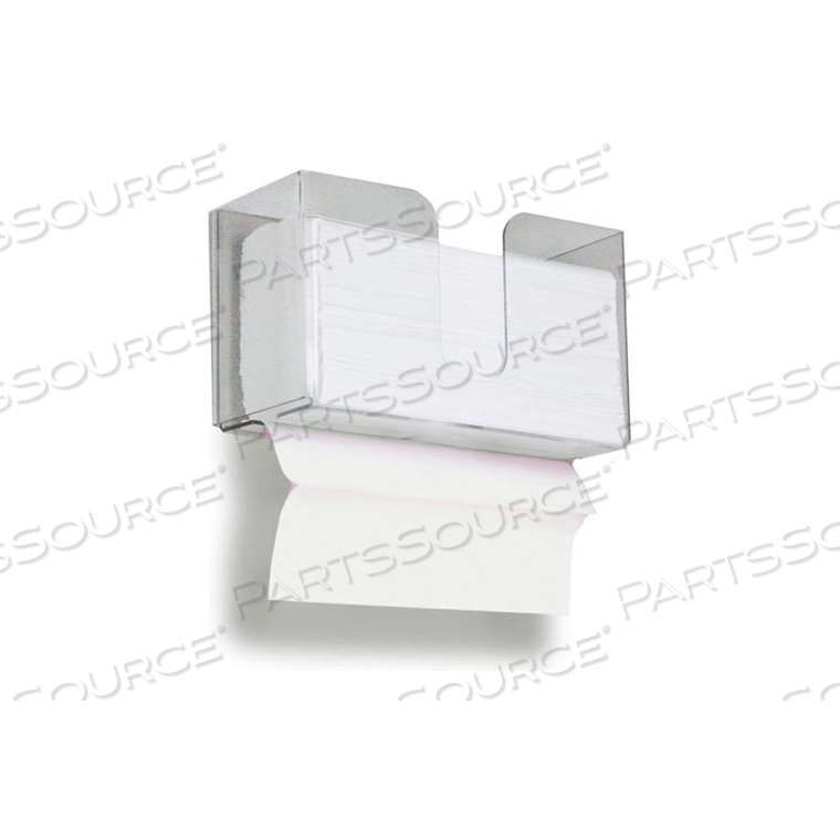 SINGLE DUAL-DISPENSING FOLDED PAPER TOWEL DISPENSER, CLEAR by TrippNT, Inc