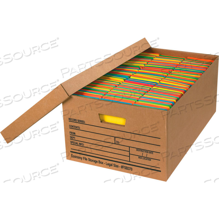ECONOMY FILE STORAGE BOX W/LID - LEGAL 24"L X 15"W X 10"H - KRAFT - PRICE EACH by Box Packaging Inc