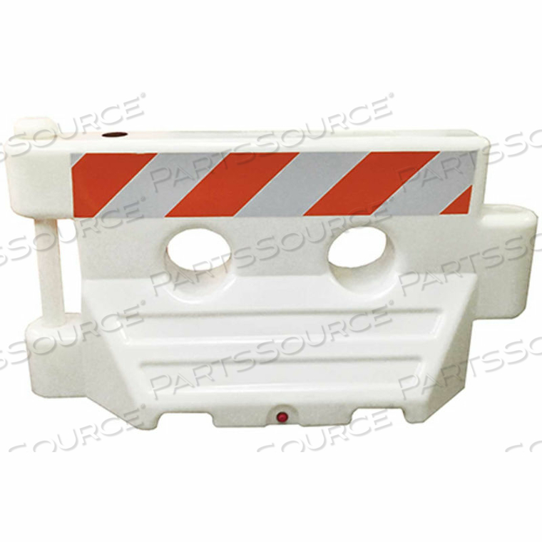 WATER FILLED BARRICADE SYSTEM, PLASTIC, INTERLOCKING, WHITE, 60"L X 24"W X 36"H by Plasticade