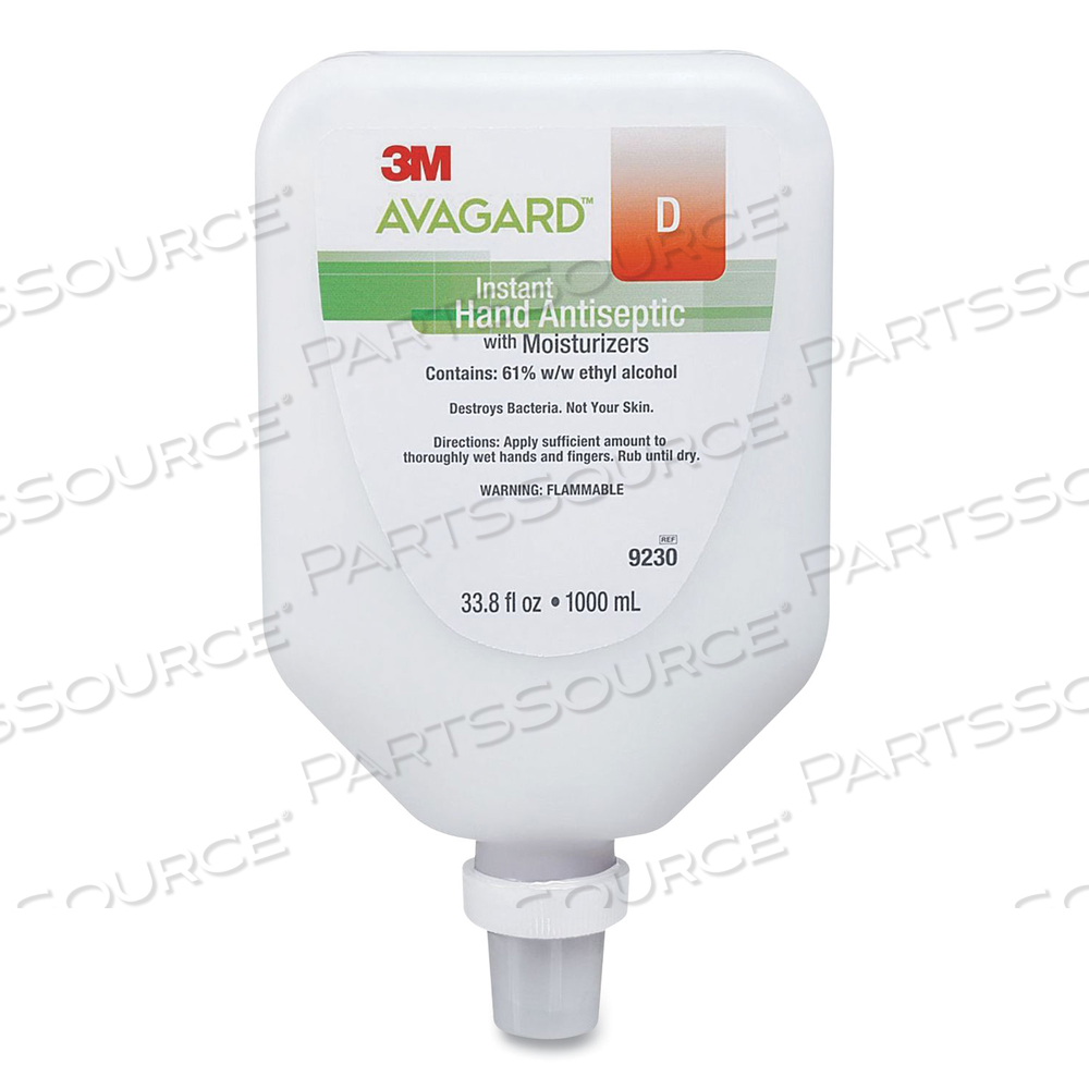 3M™ AVAGARD™ D INSTANT HAND ANTISEPTIC WITH MOISTURIZERS (61% W/W ETHYL ALCOHOL), 1000 ML by Solventum Corporation