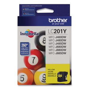 BROTHER LC201Y - YELLOW - ORIGINAL - INK CARTRIDGE - FOR BROTHER MFC-J460DW, MFC-J680DW, MFC-J880DW, MFC-J885DW by Brother