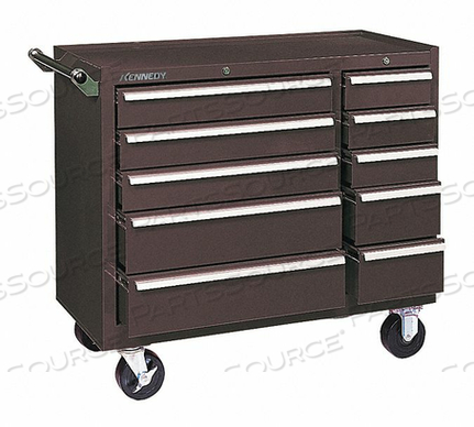 K1800 SERIES 39-3/8"W X 18"D X 35"H 10 DRAWER BROWN ROLLER CABINET by Kennedy Manufacturing