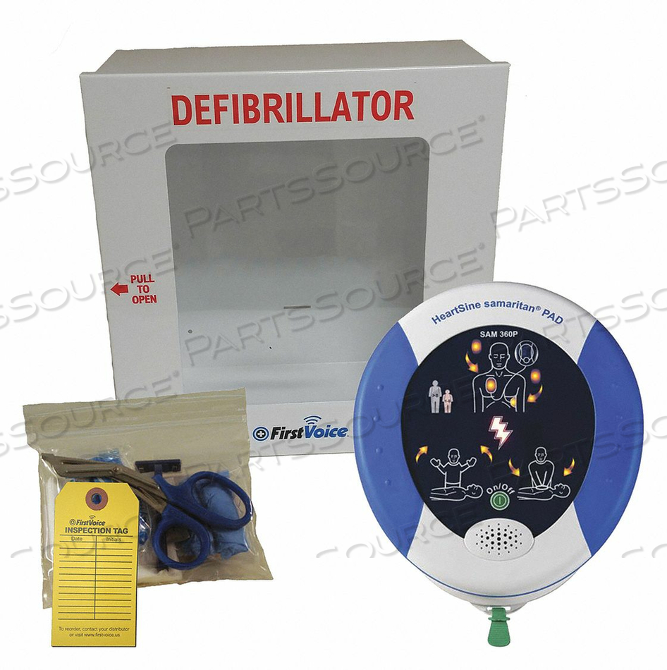 HEARTSINE 360P FULL AUTO DEFIBRILLATOR PACKAGE by First Voice