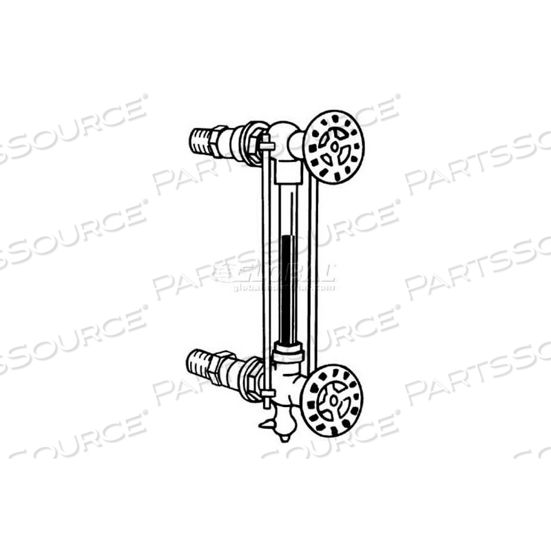 GAUGE GLASS & VALVE SET, 1/2"PIPE SIZE X 5/8"DIA. X 12"L by Mitco Manufacturing