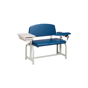 LAB X SERIES EXTRA-WIDE BLOOD DRAWING CHAIR WITH PADDED FLIP ARM AND DRAWER by Clinton Industries, Inc
