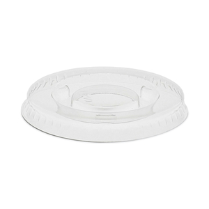 PLASTIC PORTION CUP LID, FITS 0.5 OZ TO 1 OZ CUPS, CLEAR, 100/SLEEVE, 25 SLEEVES/CARTON by Pactiv