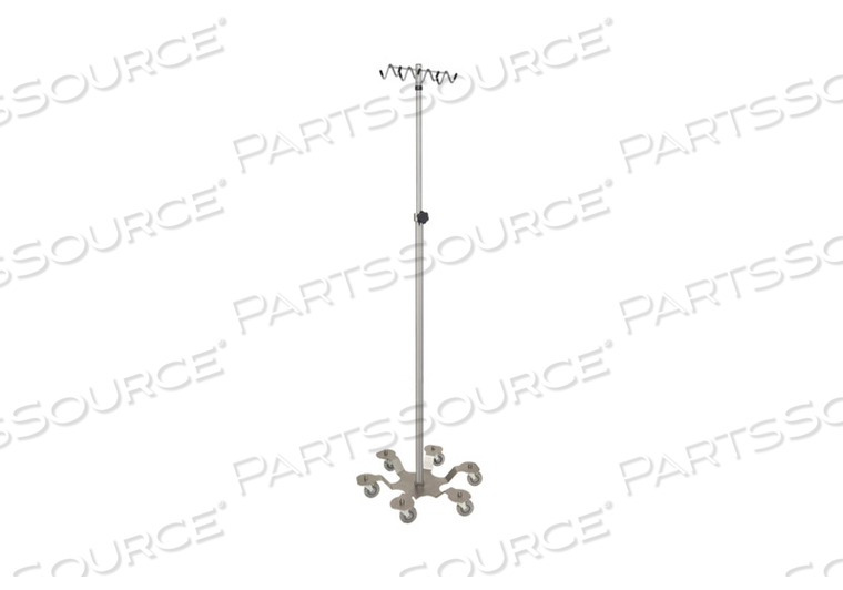 IV STAND HEAVY DUTY W/RAKE HOOK W/6 LEG LOW CENTER OF GRAVITY BASE STAINLESS STEEL by Blickman