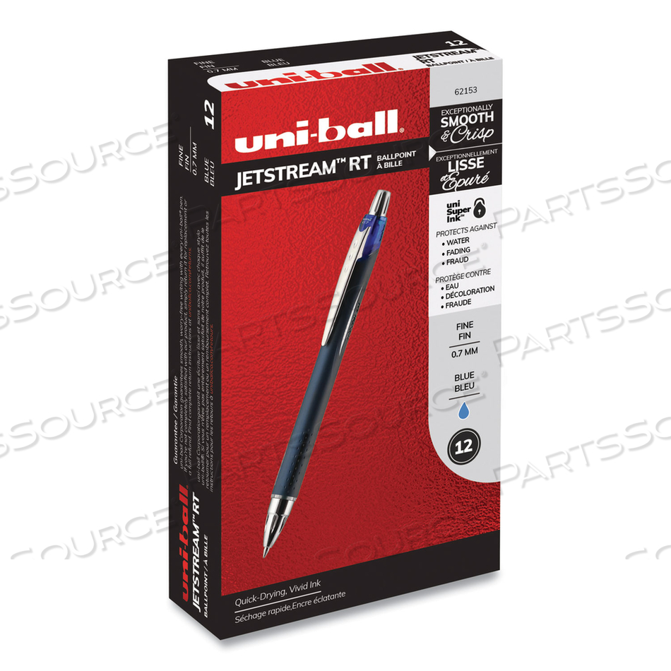 JETSTREAM RETRACTABLE BALLPOINT PEN, FINE 0.7 MM, BLUE INK, BLUE BARREL by Uni-Ball