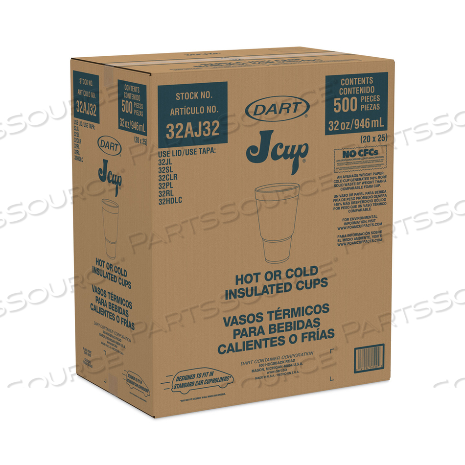 FOAM DRINK CUPS, 32 OZ, TAPERED BOTTOM, WHITE by Dart Container Corporation FOAM DRINK CUPS, 32 OZ, TAPERED BOTTOM, WHITE by Dart Container Corporation