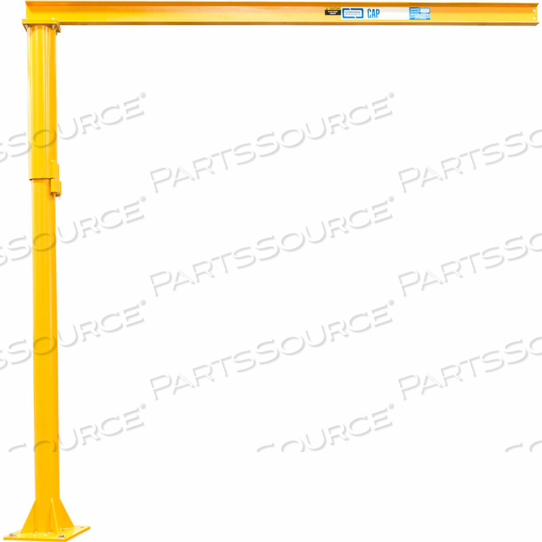 MEDIUM DUTY FLOOR MOUNTED JIB CRANE, 1000 LB. CAPACITY, 12' UNDER BEAM HEIGHT, 8' SPAN by Contrx Industries Inc