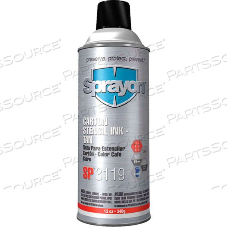 SPRAYON SP3119 CARTON STENCIL INK 12 OZ. - KRAFT TAN 