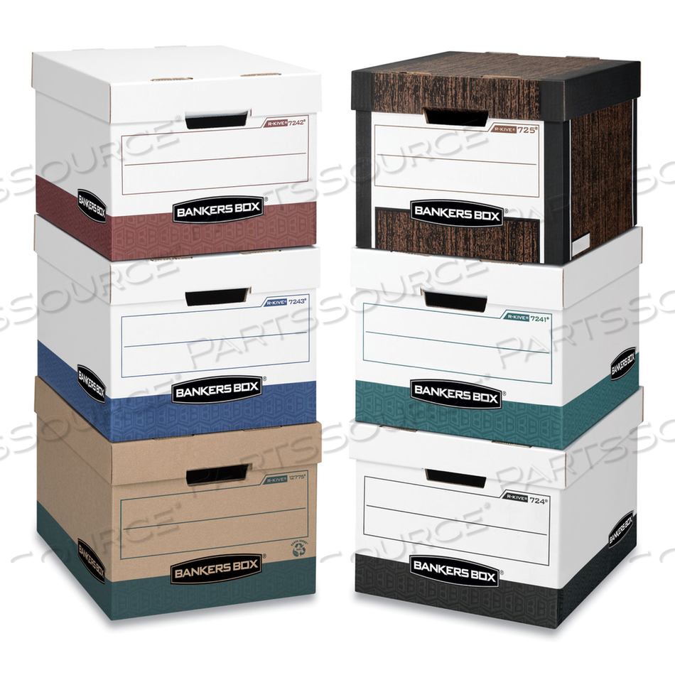 R-KIVE HEAVY-DUTY STORAGE BOXES, LETTER/LEGAL FILES, 12.75" X 16.5" X 10.38", WOODGRAIN by Bankers Box