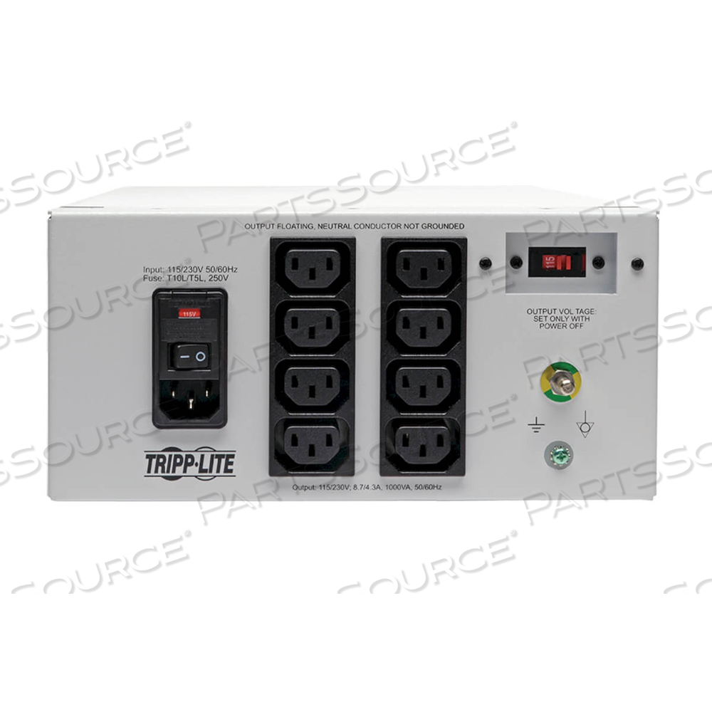 115/230V 1000W C14 - C13 DUAL VOLTAGE HOSPITAL GRADE ISOLATION TRANSFORMER - WHITE by Tripp Lite 115/230V 1000W C14 - C13 DUAL VOLTAGE HOSPITAL GRADE ISOLATION TRANSFORMER - WHITE by Tripp Lite