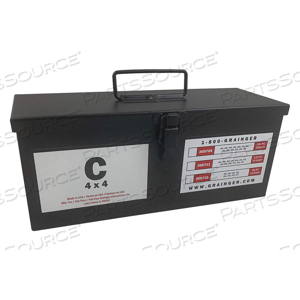 SLOTTED SHIM ASSORTMENT,TABBED,260 PCS, INCH, TABBED, STAINLESS STEEL, 18-8, 260 PIECES, 1 by Approved Vendor SLOTTED SHIM ASSORTMENT,TABBED,260 PCS, INCH, TABBED, STAINLESS STEEL, 18-8, 260 PIECES, 1 by Approved Vendor