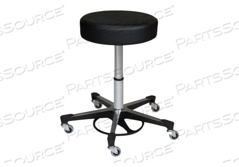 18-3/8 TO 25-3/8IN H BLACK VINYL / STEEL ROUND SEAT PNEUMATIC FOOT OPERATED EXAM STOOL by Blickman