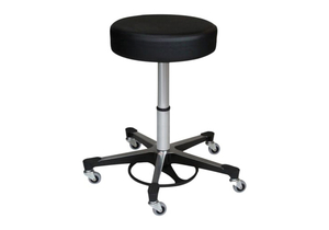 FOOT OPERATED PNEUMATIC EXAM STOOL BLACK W/(5) LEG ALUMINUM BASE by Blickman