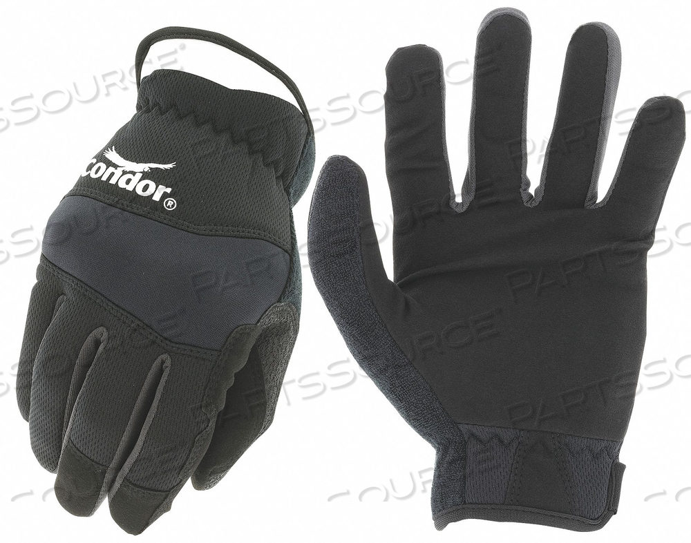 MECHANICS GLOVES, GLOVE STYLE MECHANICS, CUT-RESISTANCE COVERAGE PALM SIDE, PALM STYLE SINGLE LAYER, BACKING STYLE POLYESTER WITH NEOPRENE R by Condor