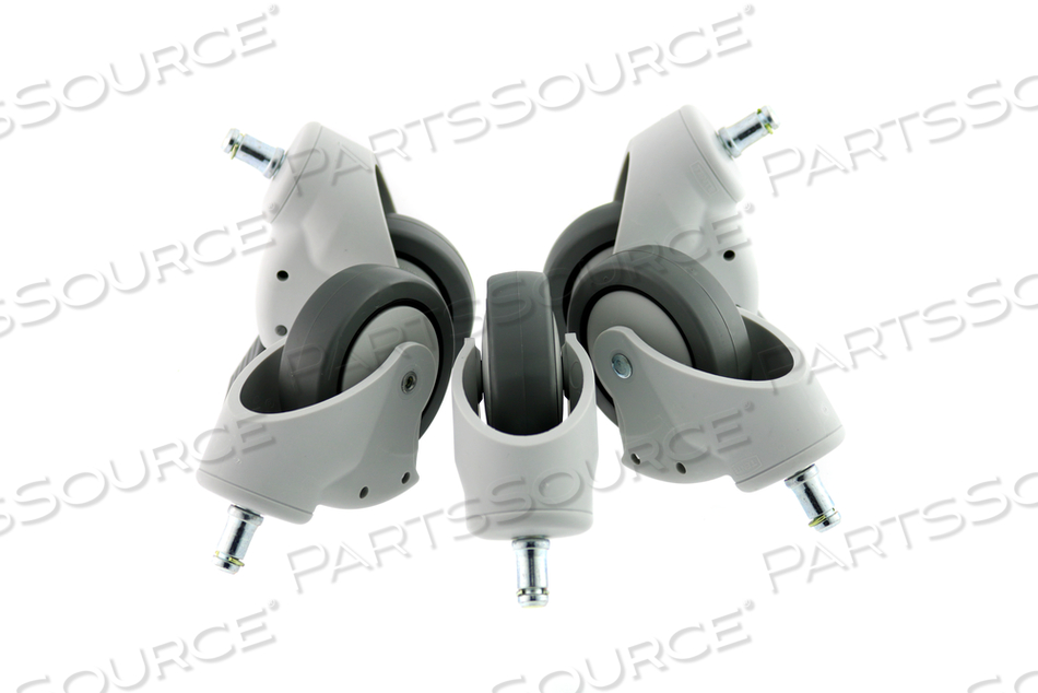 CASTER SET, 3IN SIZE, EURO GRAY, INCLUDES: 2 LOCKING,3 NON-LOCKING CASTERS, FOR LIGHT DUTY ROLL STANDS by GCX Corporation