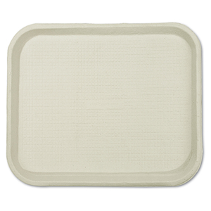 SAVADAY MOLDED FIBER FOOD TRAYS, 1-COMPARTMENT, 9 X 12 X 1, WHITE, PAPER, 250/CARTON by Chinet