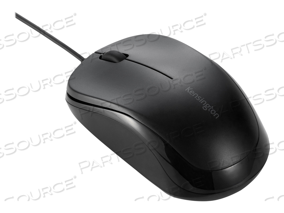 SIMPLE SOLUTIONS, MOUSE, RIGHT AND LEFT-HANDED, OPTICAL, 3 BUTTONS, WIRED, USB, TAA COMPLIANT by Kensington Computer Products