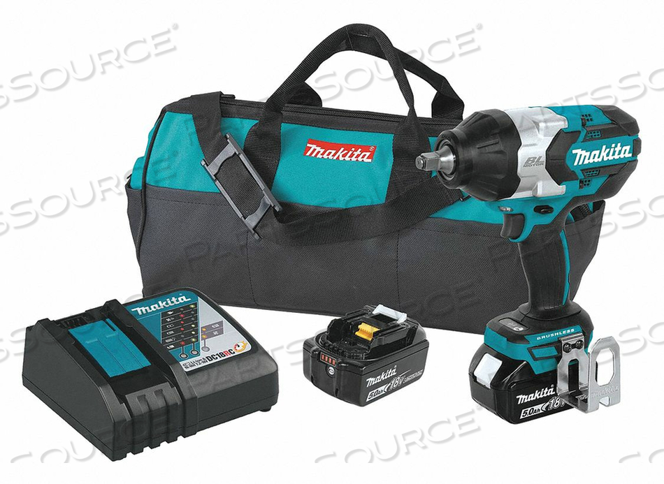 CORDLESS HIGH-TORQUE 1/2" IMPACT WRENCH KIT, 5.0AH, 18V LXT LI-ION, FRICTION RING by Makita CORDLESS HIGH-TORQUE 1/2" IMPACT WRENCH KIT, 5.0AH, 18V LXT LI-ION, FRICTION RING by Makita
