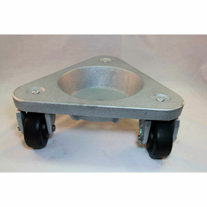 CAST IRON TRIANGULAR CUP DOLLY 3310 - HARD TREAD RUBBER WHEELS - 630 LB. CAPACITY by Bond Casters & Wheels