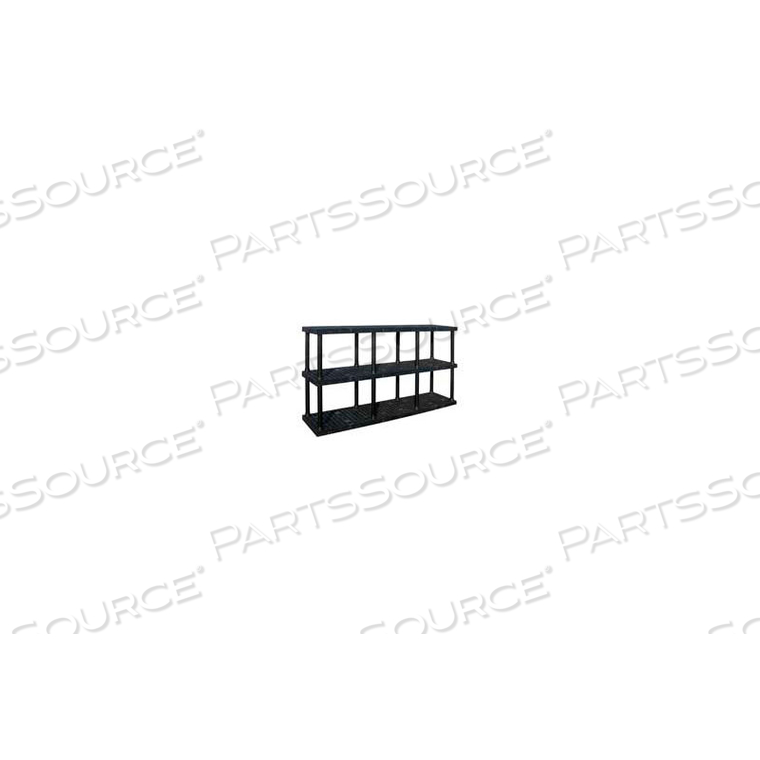 STRUCTURAL PLASTIC ADJUSTABLE VENTED SHELVING, 96"W X 24"D X 45"H, BLACK by SPC Industrial