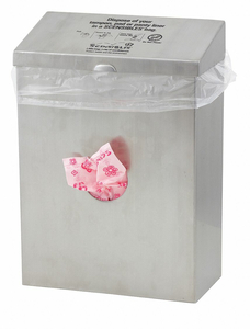 SANITARY NAPKIN RECEPTACLE/LINER SILVER by Hospeco