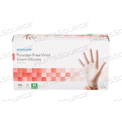 VINYL STANDARD CUFF LENGTH EXAM GLOVE, MEDIUM, CLEAR (150 PER BOX) by McKesson