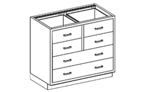 BASE CABINET 35"W X 35 3/4"H X 22"D W/ DRAWERS (4) 1/4-1/2 35" OVER (2) 1/4-1 35" by Blickman