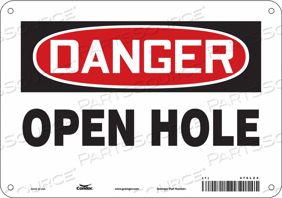 SAFETY SIGN 10 WX7 H 0.060 THICKNESS 