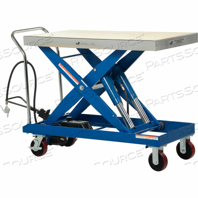 PNEUMATIC-HYDRAULIC MOBILE SCISSOR LIFT TABLE 2000 LB. CAP. by Vestil Manufacturing Corp.