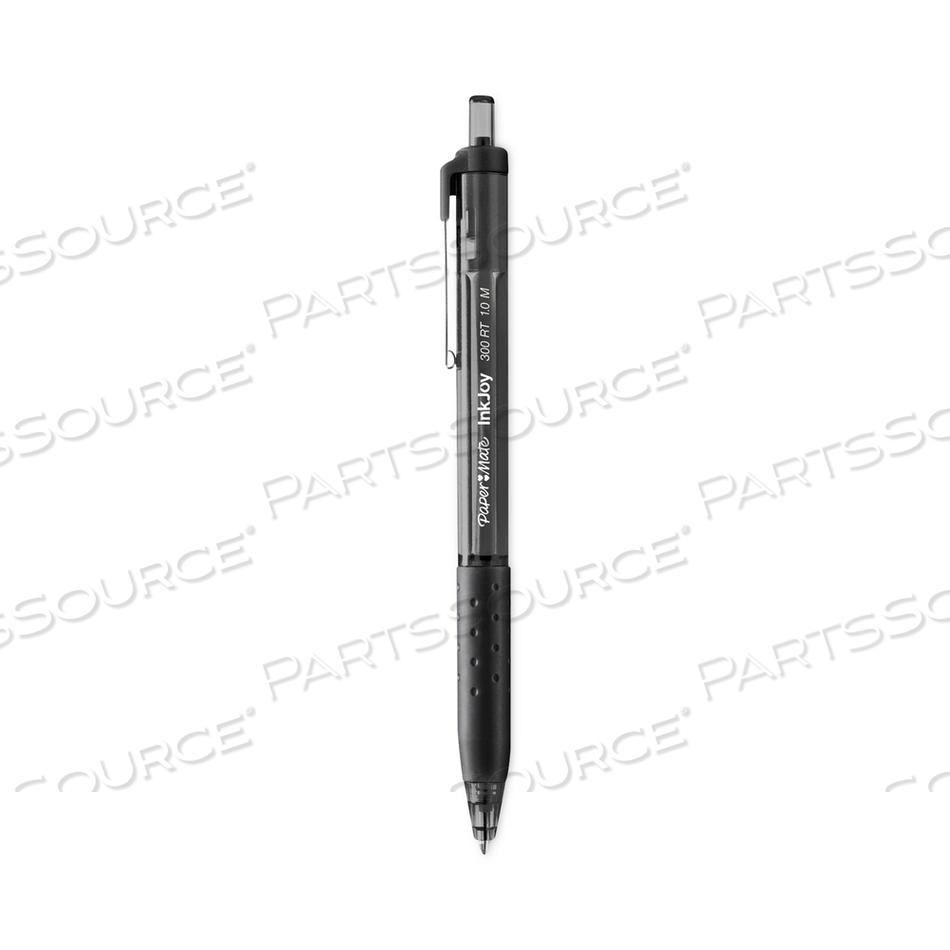 INKJOY 300 RT BALLPOINT PEN, REFILLABLE, RETRACTABLE, MEDIUM 1 MM, BLACK INK, BLACK BARREL by Paper Mate