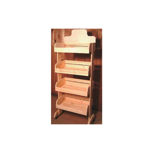 WOOD CRATE RACK 64"H X 27"W X 15"D WITH (4) LEVELS - HONEY STAIN by Texas Basket Co.