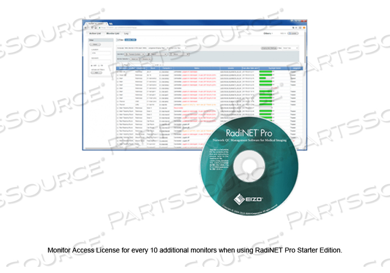 EIZO RADINET PRO NETWORK CENTRALIZED QC MANAGEMENT SOFTWARE FOR MEDICAL IMAGING DISPLAYS, 20 MONITORS MAXIMUM 