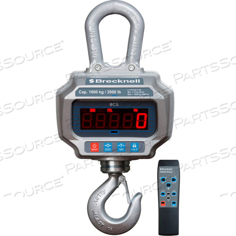 BCS ELECTRONIC CRANE SCALE WITH REMOTE 10,000 LB CAPACITY X 5 LB READABILITY by Brecknell