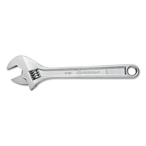 ADJUSTABLE CHROME WRENCH, 15 IN OAL, 1-11/16 IN OPENING, CHROME PLATED, TAPERED HANDLE by Crescent