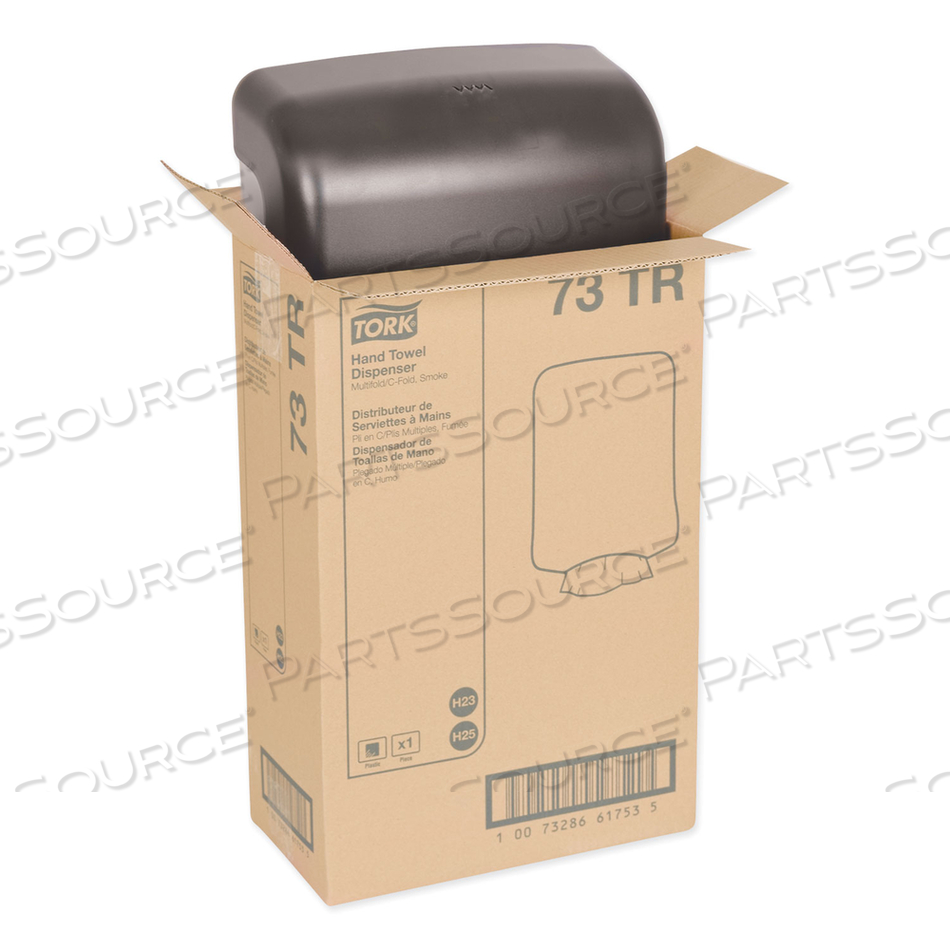 FOLDED TOWEL DISPENSER, 11.75 X 6.25 X 18, SMOKE by Tork