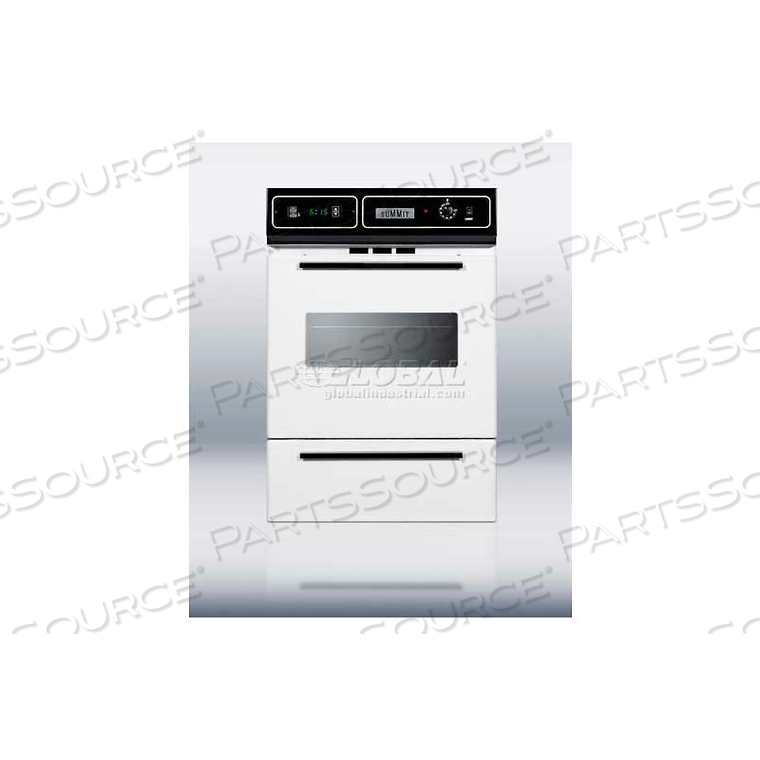 GAS WALL OVEN, ELECTRIC IGNITION, CLOCK/TIMER, WINDOW, WHITE 