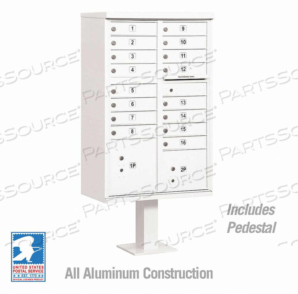 CLUSTER BOX UNIT WHITE 18 DOORS 18 IN W by Salsbury Industries