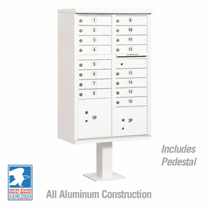 CLUSTER BOX UNIT WHITE 18 DOORS 18 IN W by Salsbury Industries
