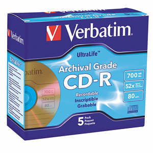 CD-R DISC 700 MB 80 MIN 52X PK5 by Verbatim