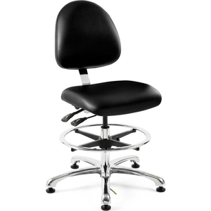 INTEGRA-ESD VINYL UPHOLSTERED CHAIR, MEDIUM-BACK, ALUMINUM BASE, BLACK by Bevco Precision Manufacturing