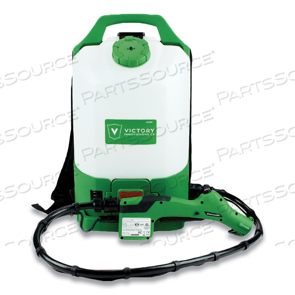 PROFESSIONAL CORDLESS ELECTROSTATIC BACKPACK SPRAYER, 2.25 GAL, 0.65" X 48" HOSE, GREEN/TRANSLUCENT WHITE/BLACK 