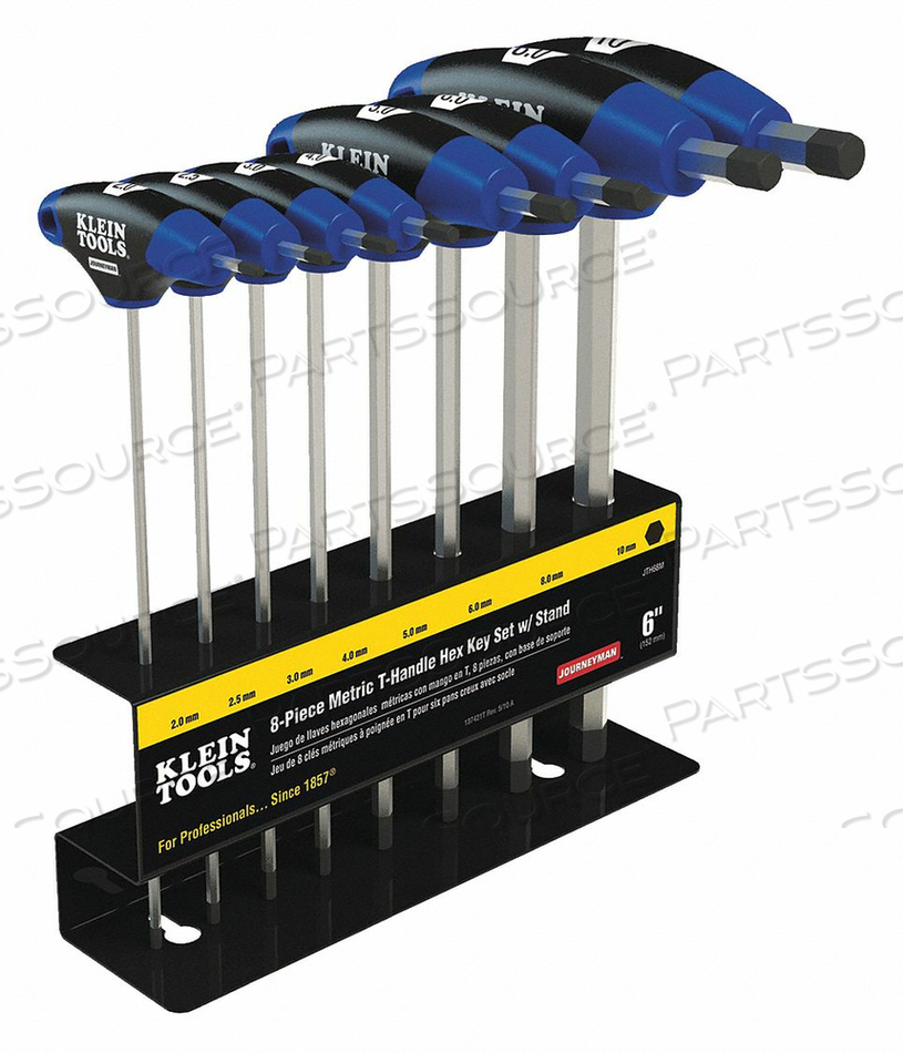 8 PIECE JOURNEYMAN T-HANDLE SET, SIZE, 6" METRIC by Klein Tools 8 PIECE JOURNEYMAN T-HANDLE SET, SIZE, 6" METRIC by Klein Tools
